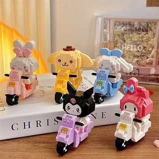 Sanrio Cartoon Building Block Toy Doll Cutel Girl Gift K10-14 Melody Kuromi (Caixa original)