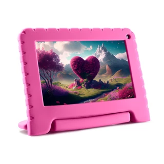 Tablet Multi Kid Pad Rosa com Controle Parental Tela 7 pol 4GB RAM 64GB Android 13 Quad Core + Case + Wi-fi - NB411 em Oferta na Shopee