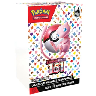 Box 18 Boosters Pokemon Escarlate e Violeta Coleção 151 TCG Original Copag Cards