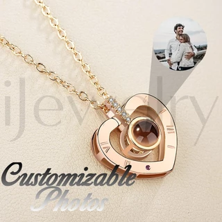 Colar para projeção de fotos personalizável, colar feminino, colar família, colar para amantes, presentes fotográficos personalizáveis do dia dos namorados, presentes unisex