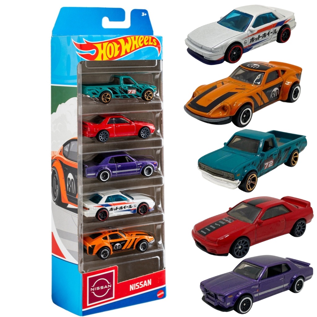 Conjunto 5 Carrinhos Hot Wheels Nissan 1:64 1806 - Mattel | Shopee