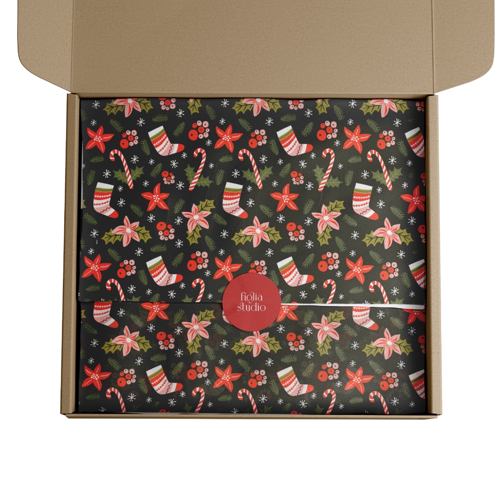 PAPEL PARA EMBRULHO NATALINO MEIAS DE NATAL