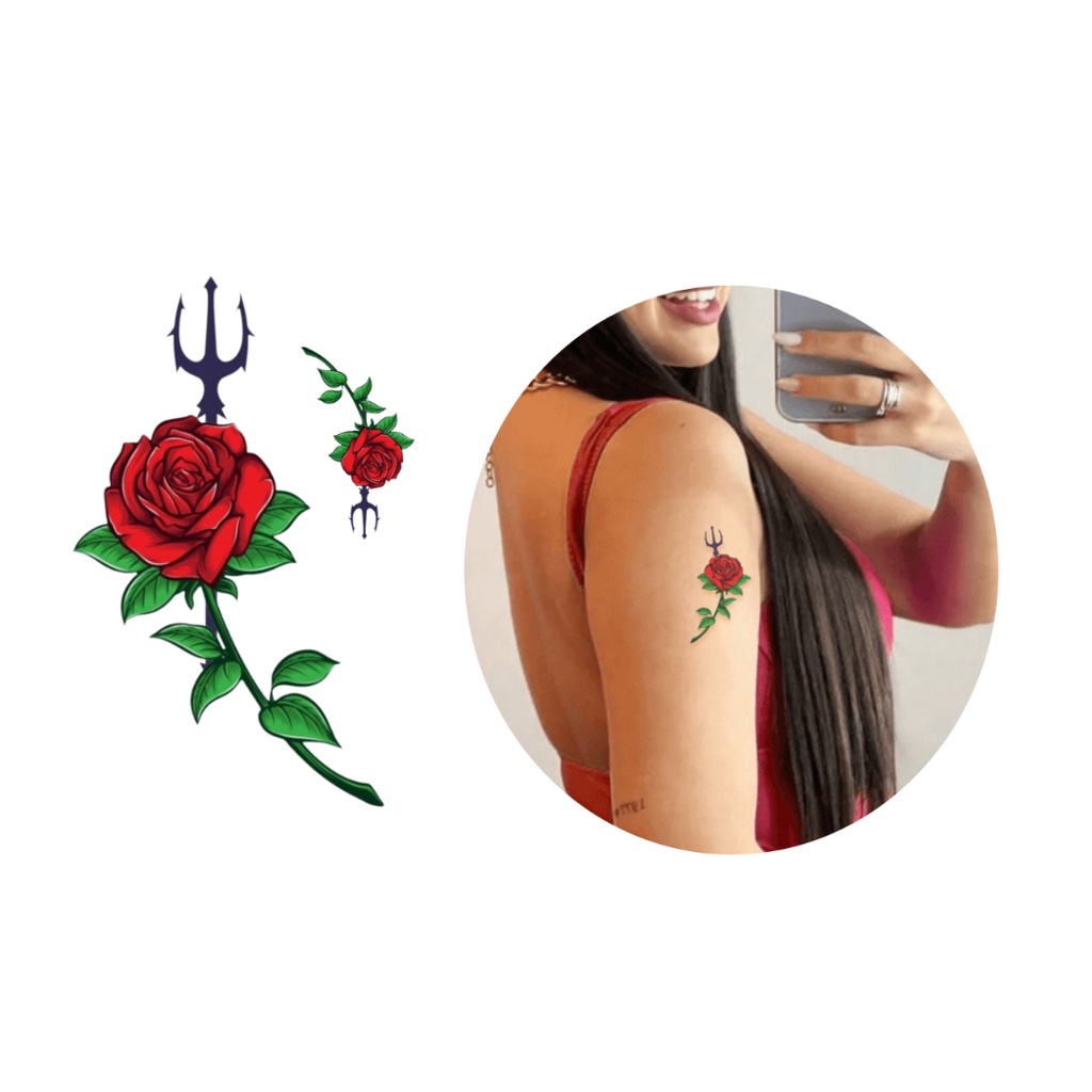 Tatoo temporária Umbanda Candomblé Pombagira vermelha rosa | Shopee Brasil