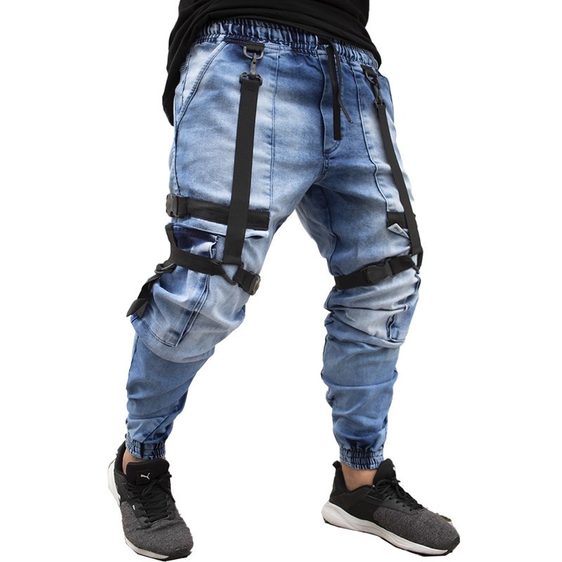 Calça Jogger Masculina JEANS AZUL New Combat Tracks