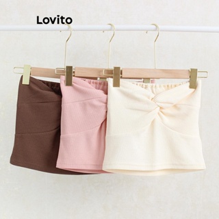 Lovito Regata Casual Com Nó Liso Para Mulheres LNE41142