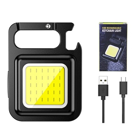 Mini Lanterna De LED De Brilho Multifuncional COB Chaveiro USB Recarregável Com Ímã Portátil