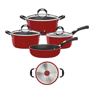 Jogo de Panelas Antiaderente Tramontina Cooktop Fogão Indução Conjunto  Monaco Kit 4 Peças - Magazine Gerais