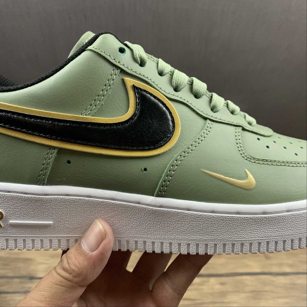 Nike Air Force 1 Canoagem Baixa DA8481-300 de lazer Verde e preto, Gancho de ouro, Unissex Adicionar à lista PP