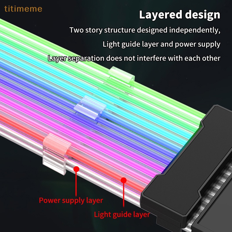 tr Computador ARGB Sync PSU Kit De Cabos De Extensão De Fontes De Alimentação Luminosa ATX 24Pin VGA GPU PCI-E 8Pin RGB PC Module Cables sg