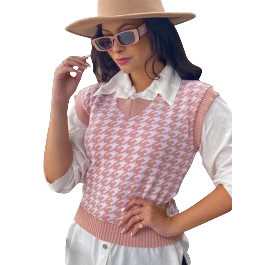 Sueter Tricot Colete Blusa Inverno Meia Estação Moda Feminina
