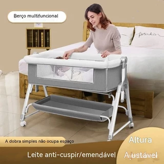 Berço dobrável multifuncional cama de basquete portátil recém-nascido de estilo europeu cama de bebê emendada cama grande