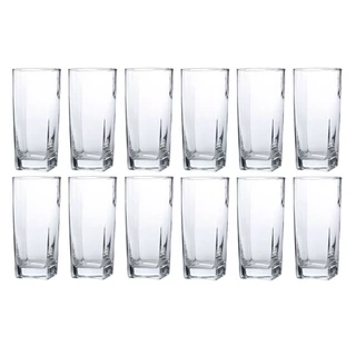 12 Copos Texas Quadrado Vidro Transparente Mesa Posta 320ml em Oferta na Shopee