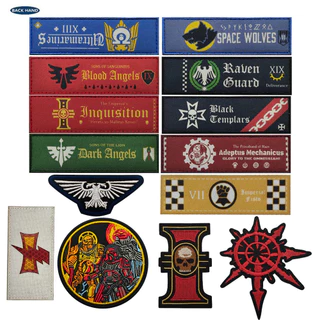Warhammer 40K WarHammer Adesivo de pano bordado Símbolo vermelho Mochila ao ar livre Emblema de Velcro Emblema de moral