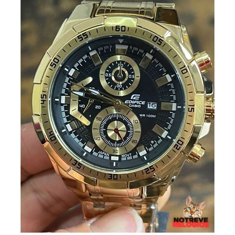 Relógio Edifice Cronógrafo World Time + caixa | Shopee Brasil