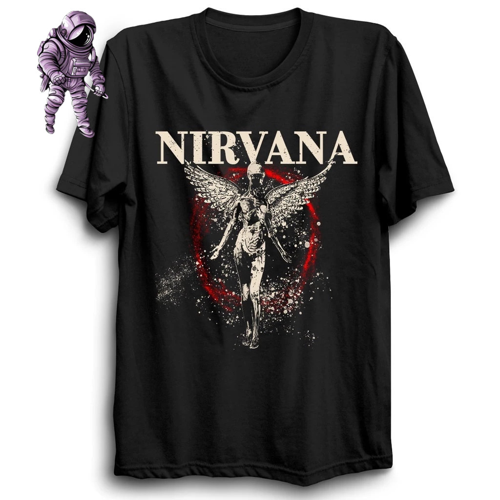 Camisa Nirvana - Camiseta de Banda de Rock N Roll Unissex 100% Algodão ...