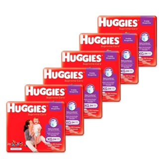 Fralda Descartável Huggies Roupinha Supreme Tamanho XG - 6 Pacotes com 24 Fraldas - Total 144 Tiras