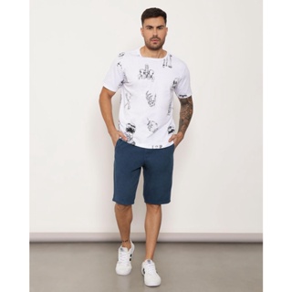 Bermuda Jeans Masculina Azul Médio