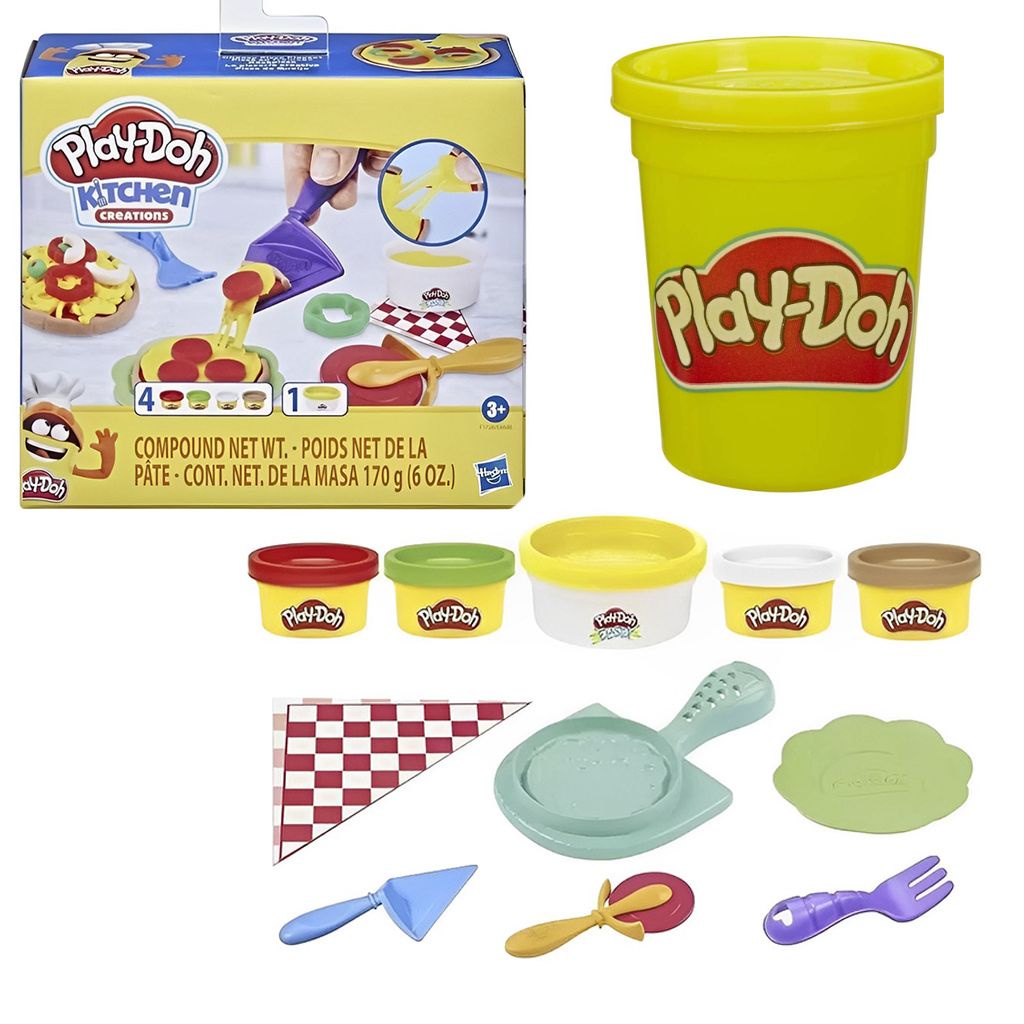 Kit Massinha Play-Dow Pizza De Queijo Mais 12 Potes Amarelo - Hasbro ...