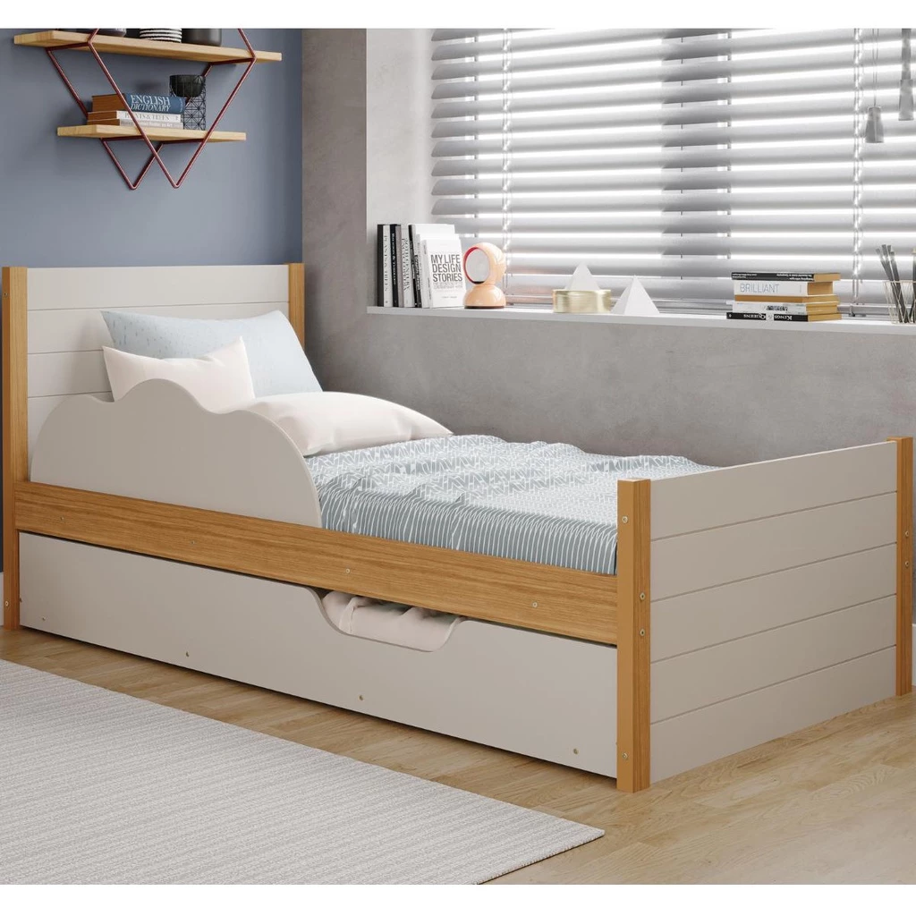 mall inline badgeBicama Infantil com Cama Auxiliar e Proteção Lateral 100% MDF Elza Cimol