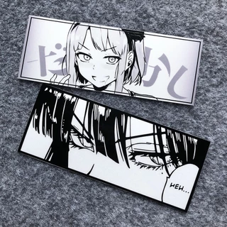 JDM Anime Girl Eyes Gaze Reflective Car Sticker Autocolante De Carroceria De Motocicleta Scooter Janela Do Porta-Brisas Traseiro Capacete Decalque Acessórios
