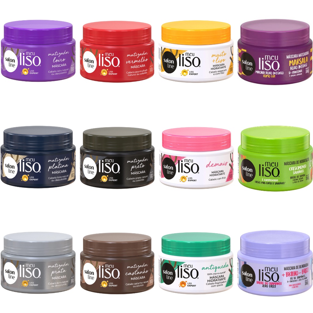 Máscara De Hidratação/Matizadora/Blindagem Salon Line Meu Liso 300g A ...
