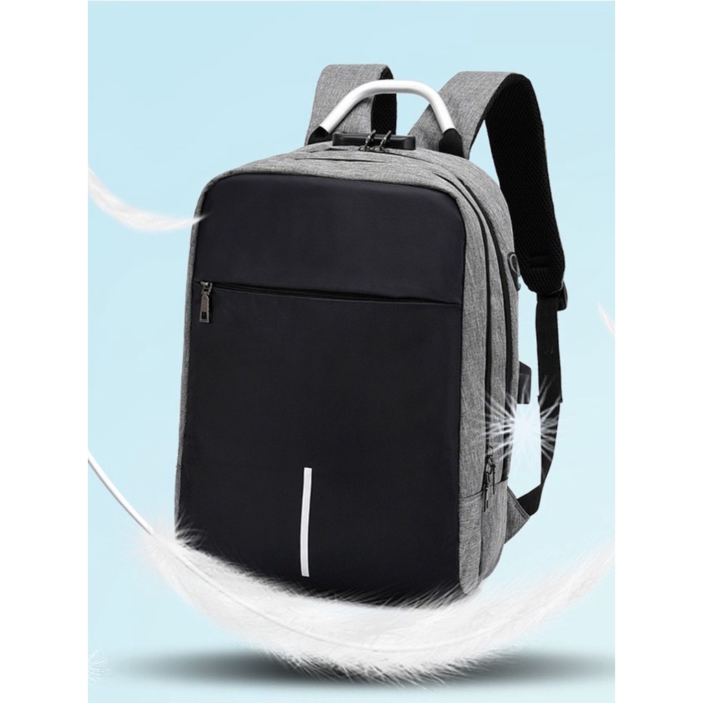 Mochila Unissex Impermeável Notebook 15.6 Anti-Roubo Com Trava De Senha E Carregamento Usb