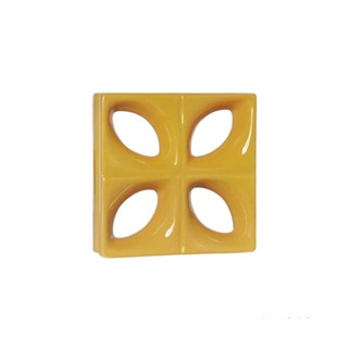 Cobogó Martins Folha Esmaltado Amarelo Girassol Cerâmica