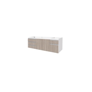 Gabinete Para Pia Blu 180cm Branco Com Porta E Gavetas Grigio Bumi