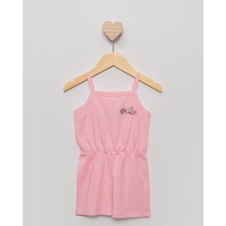 Macaquinho Bebê Alcinha Com Glitter Rosa Claro