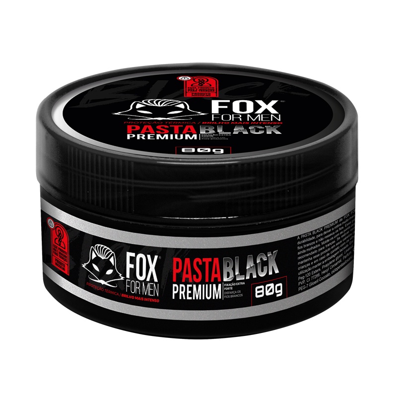Pasta Cera Creme modelador fixador PREMIUM BLACK 80g - FOX FOR MEN