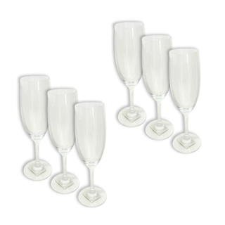Jogo 6 Taças De Vidro Para Champagne Espumante 220ml - Nicácio Store