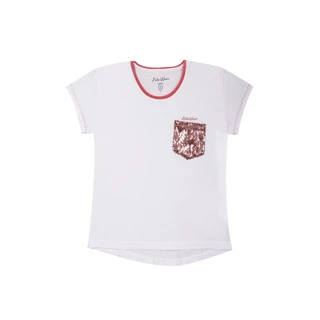Blusa Feminina Infantil Bolso Paetê Polo Wear Branco