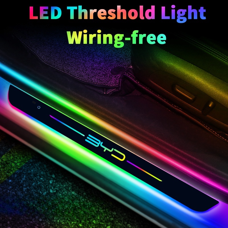 BYD Atto 3 Song Plus Ev Dolphin Seal Car Carro De Boas Vindas Porta Iluminada Luz De Soleira Logotipo Lâmpada LED Decoração De Pedal De