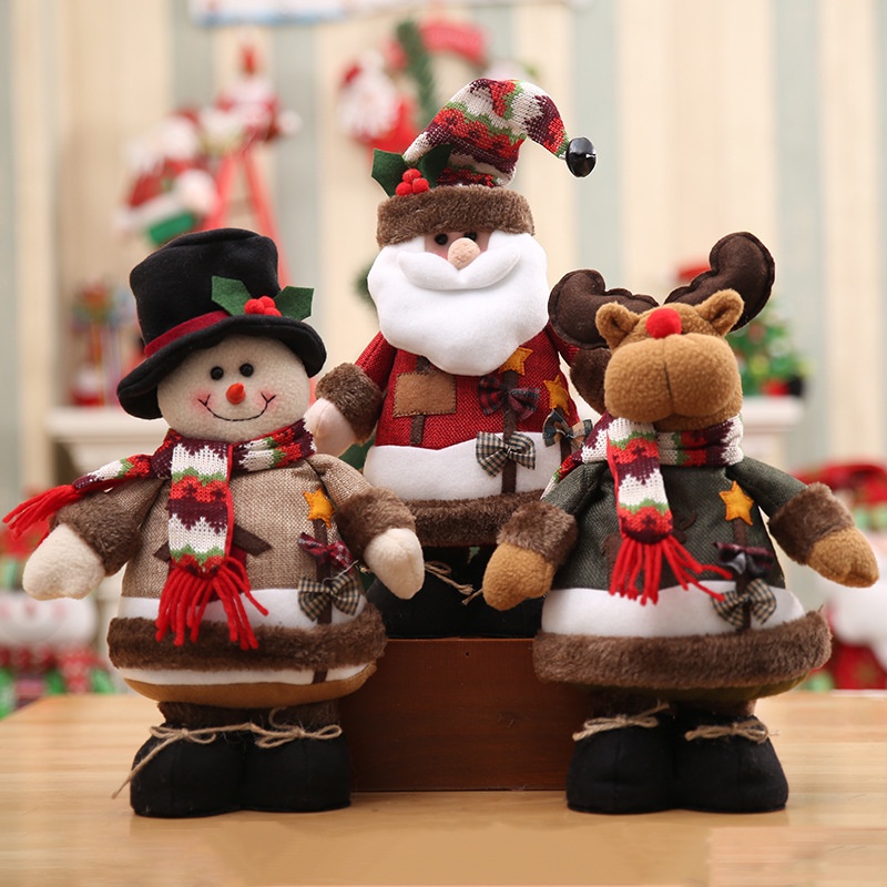 Grande Boneca De Natal Ano Novo Papai Noel Snowman Janela De Decoração De  Renas Hou