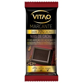 Chocolate Vitao Marcante Dark 70% com Nibs de Cacau Zero Açúcar 70g