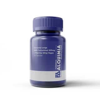 Cúrcuma Longa (95% Curcumina) 500mg + Piperina 10mg Vegan 30 Cáps - Alquimia