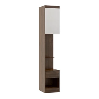 Armário Mesa Cabeceira Guarda Roupa Modulado Selene 40x218 Cm MDP Castanho 6007 MENU