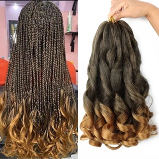 Extensão de Cabelo Trançado pré Esticado Dreadlocks Extensões de Cabelo  Ombre Color Trança Conjunto de Cabelo 3 Peças Tranças de Gancho de crochê