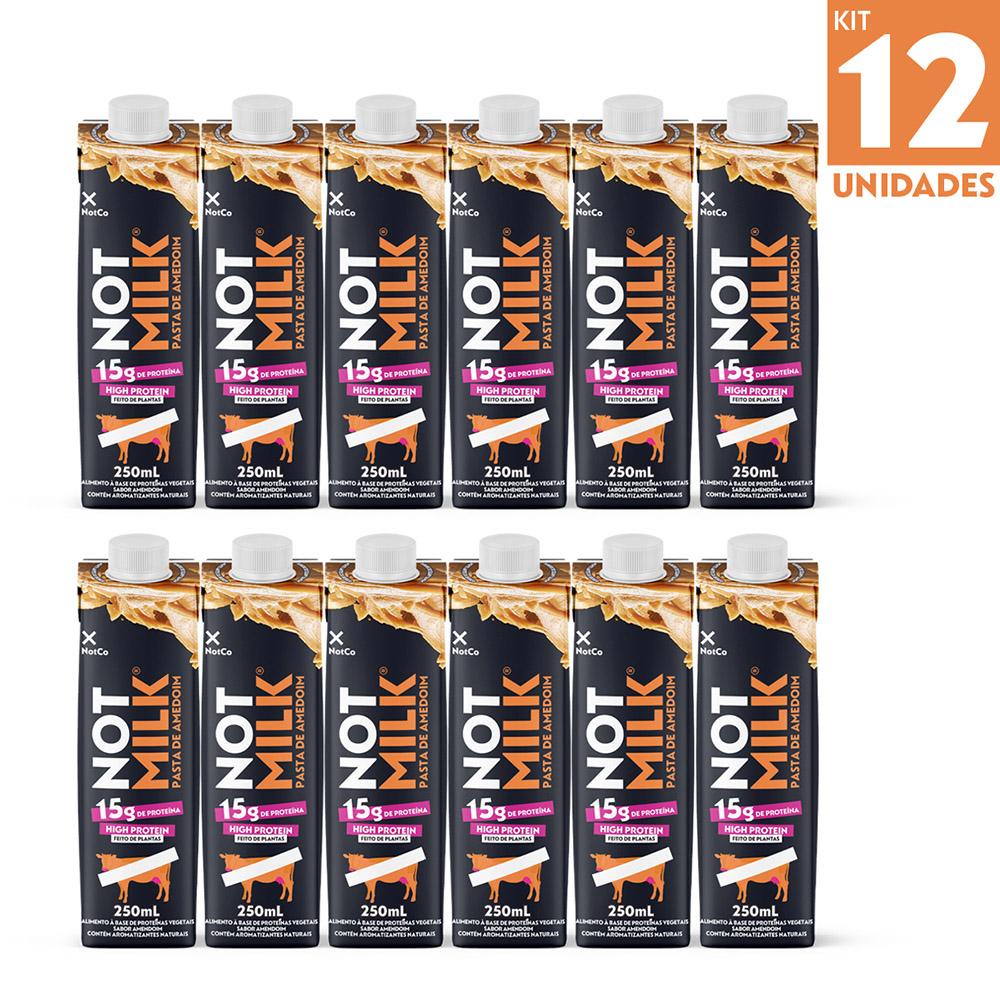 Kit 12x NotCo NotMilk High Protein 15g Pasta Amendoim 250ml | Shopee Brasil