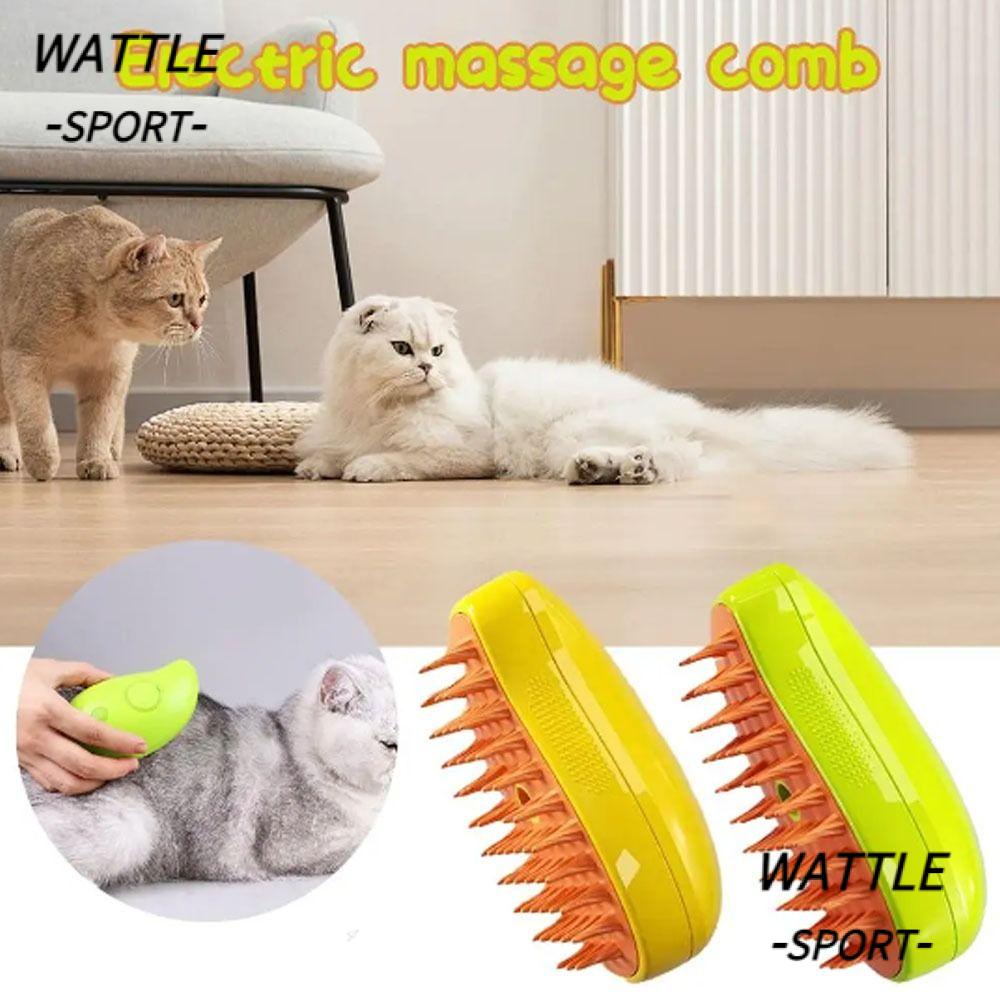 WATTLE Pet Pente De Massagem Com Spray Elétrico Para Animais De Estimação , Escova A Vapor Gatos 3 Em 1 , Ferramenta Portátil Grooming De