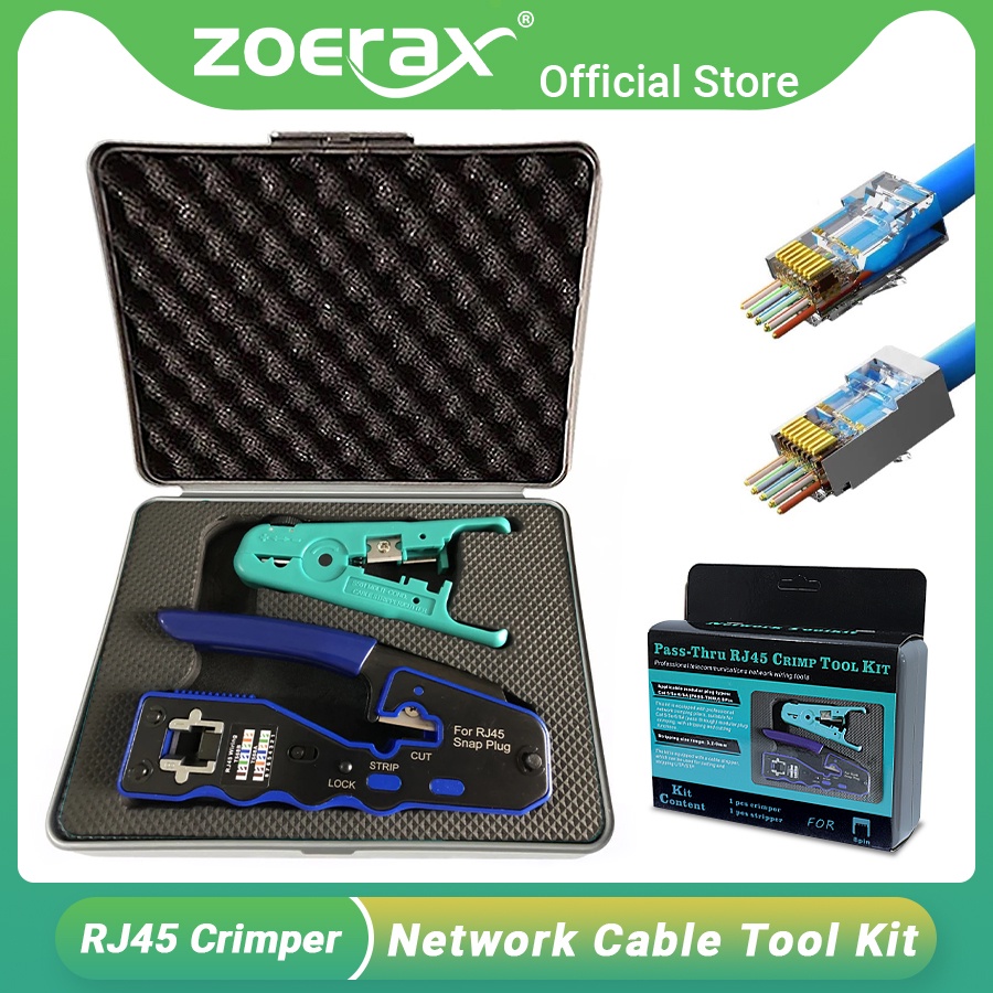 ZoeRax RJ45 Ferramenta De Crimpagem Passar Por Crimpador Para Cat6a ...