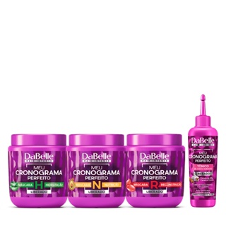 Kit DaBelle Hair Intense Meu Cronograma Perfeito 3 Máscaras + Tônico de Crescimento (4 produtos)