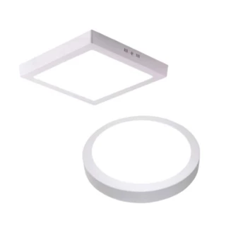 kit 5 Painel Sobrepor 18w 22,5cm Quadrado ou Redondo Aluminio 3000K 4000K 6500K plafon LED FACTORY