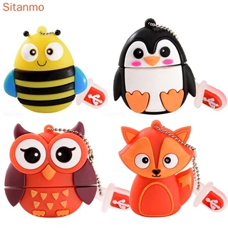 Pen Drive Coruja 128GB 1TB 2TB Desenho Animado Doll USB Flash 1GB 8GB 16GB 32GB 64GB Fox Penguin Bee Animal Fofo