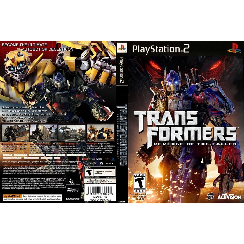 Transformers Revenge Of The Fallen Ps2 Desbloqueado Patch | Shopee Brasil