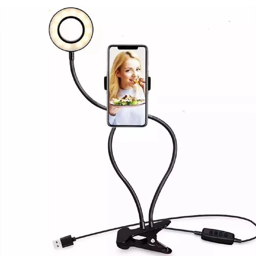 Ring Light de Mesa com Suporte para Celular de Led Profissional com 3 ...