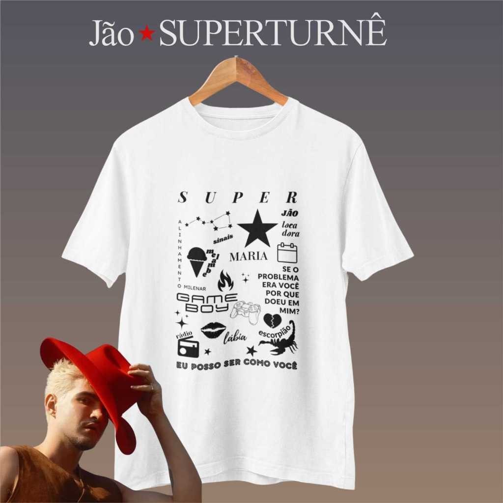 Camiseta Camisa 100%Algodão Jão Album Super Unissex 100%Algodão Top Lançamento