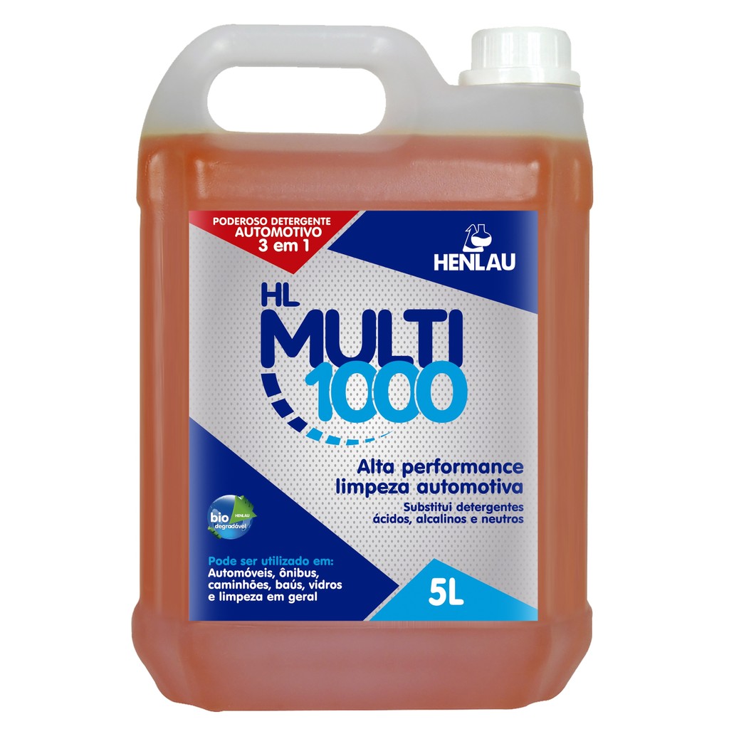 Multi 1000 - 5 litros Detergente 3 em 1 Henlau - ácido alcalino neutro ...