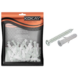 Kit Parafuso Com Bucha 6mm Pacote Com 20 Unidades - Kokay