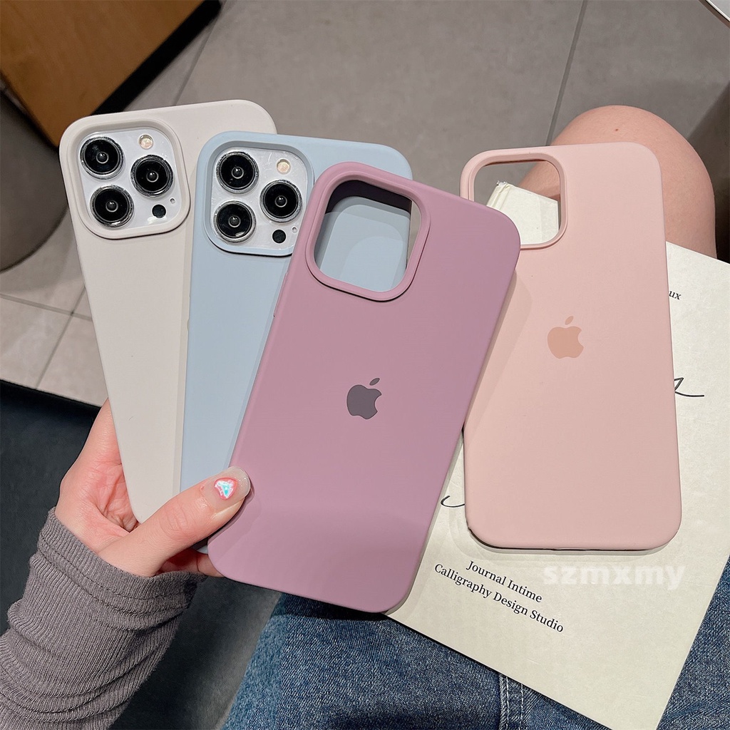 Capa De Silicone Líquido De Groselha Preta Para Iphone 15 14 Plus 13 12 11 Pro Max Oficial De Areia Rosa Tudo Incluído Proteção Contra Quedas Traseira Macia